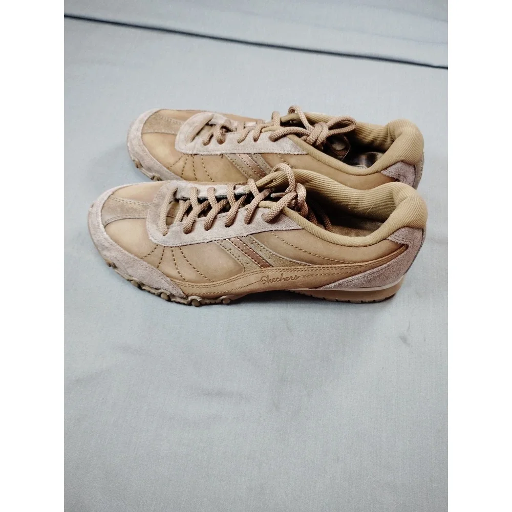 Skechers‎ Relax Fit Brown Leather Suede Cooled Memory Foam Shoes Women 8.5 Comfy